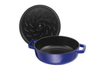 Sauteuse Staub Chistera en fonte émaillée bleu intense