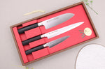 Coffret 3 couteaux japonais Satake Cutlery Traditional PP sashimi + santoku + office