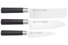 Coffret 3 couteaux japonais Satake Cutlery Traditional PP nakiri + santoku + office