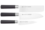 Coffret 3 couteaux japonais Satake Cutlery Traditional PP nakiri + santoku + office
