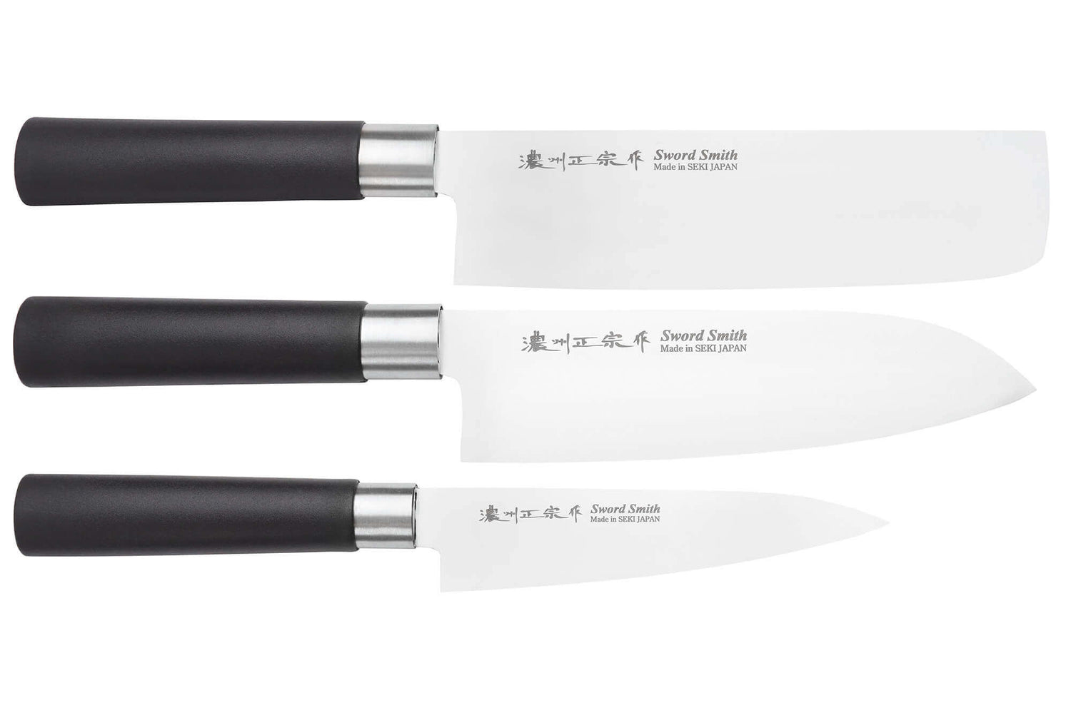 Coffret 3 couteaux japonais Satake Cutlery Traditional PP nakiri + santoku + office