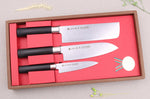 Coffret 3 couteaux japonais Satake Cutlery Traditional PP nakiri + santoku + office