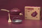 Poêle antiadhérente Cookut La Fabuleuse 8-en-1 rubis - 24cm