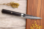 Couteau d'office 9cm Fukito Ébène Damas VG10