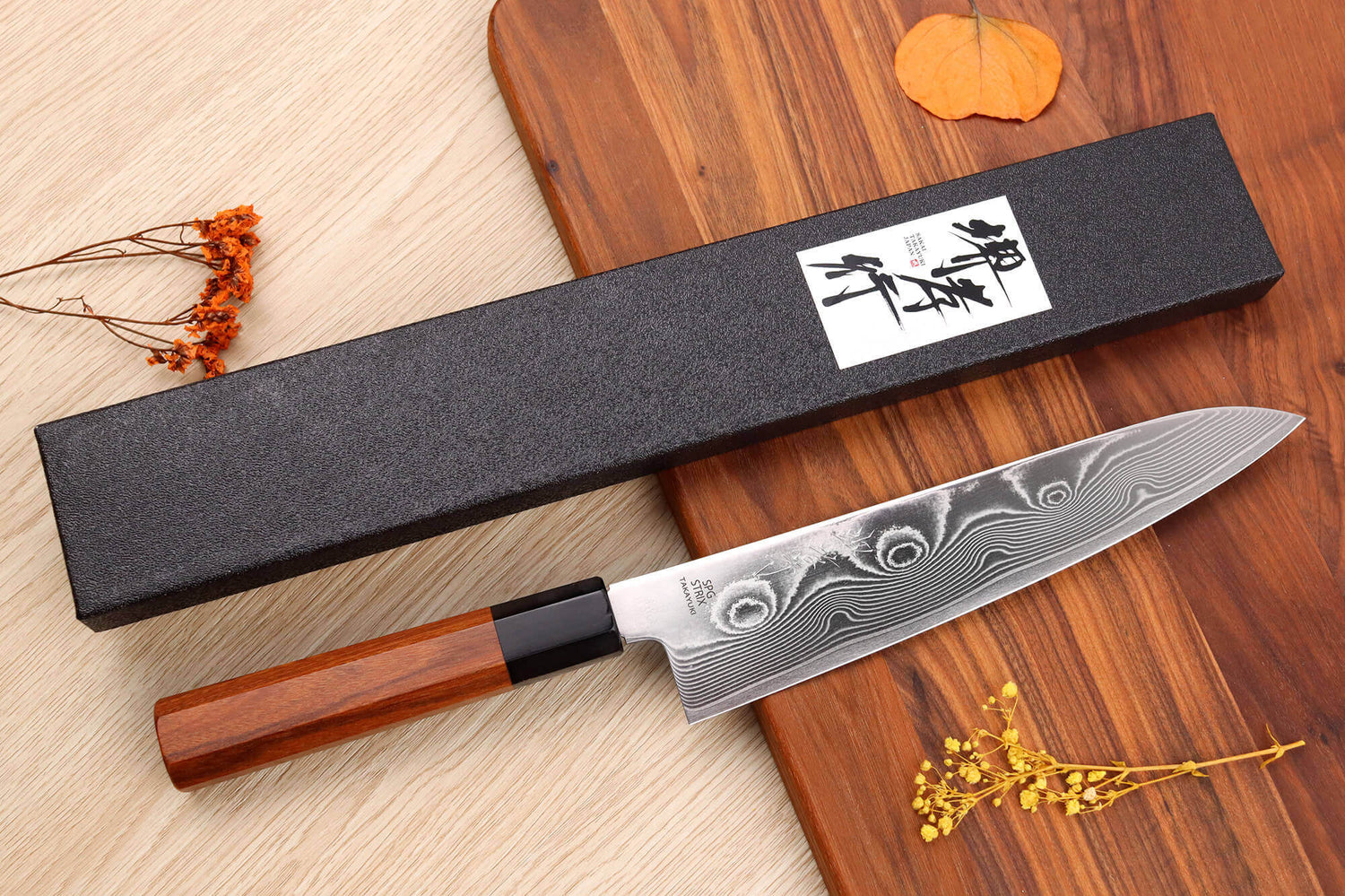 Couteau de chef 21cm japonais artisanal Sakai Takayuki Super Gold Strix