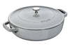 Sauteuse Staub Chistera en fonte émaillée gris graphite - 24 cm