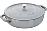 Sauteuse Staub Chistera en fonte émaillée gris graphite - 28 cm