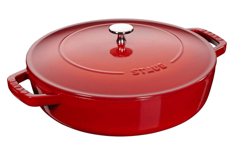 Sauteuse Staub Chistera en fonte émaillée cerise - 24 cm