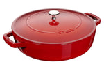 Sauteuse Staub Chistera en fonte émaillée cerise - 24 cm
