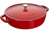 Sauteuse Staub Chistera en fonte émaillée cerise - 28 cm