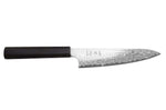 Couteau universel 15cm japonais artisanal Hatsukokoro Ginga ATS-34 Damas ébène