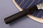 Couteau universel 15cm japonais artisanal Hatsukokoro Ginga ATS-34 Damas ébène