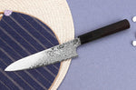 Couteau universel 15cm japonais artisanal Hatsukokoro Ginga ATS-34 Damas ébène