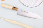 Couteau santoku 18cm japonais artisanal Toshitaka Suminagashi SG2 Damas