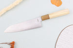 Couteau santoku 18cm japonais artisanal Toshitaka Suminagashi SG2 Damas