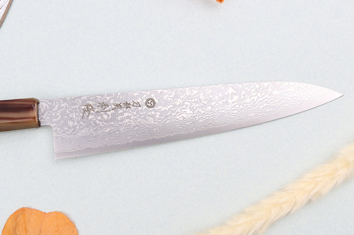 Couteau de chef 21cm japonais artisanal Toshitaka Suminagashi SG2 Damas