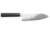 Couteau santoku 18cm japonais artisanal Hatsukokoro Ginga ATS-34 Damas ébène