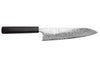 Couteau de chef 21cm japonais artisanal Hatsukokoro Ginga ATS-34 Damas ébène