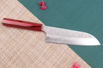 Couteau santoku japonais artisanal Kei Kobayashi SG2 Damas Heptagone 17cm