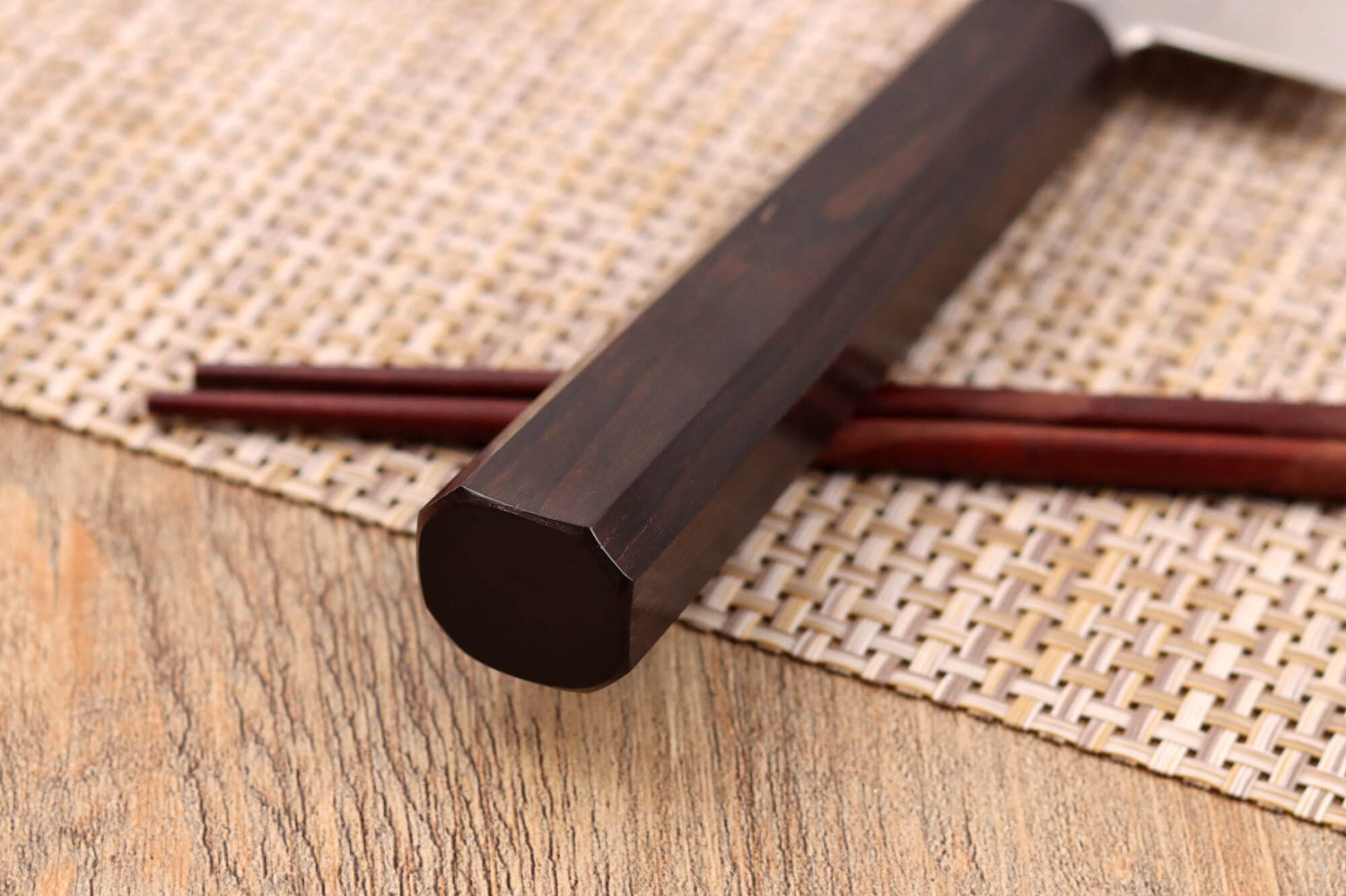 Couteau santoku 18cm japonais artisanal Hatsukokoro Ginsou Damas manche en ébène