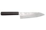 Couteau santoku 18cm japonais artisanal Hatsukokoro Ginsou Damas manche en ébène