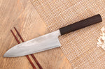 Couteau santoku 18cm japonais artisanal Hatsukokoro Ginsou Damas manche en ébène