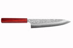 Couteau de chef japonais artisanal Kei Kobayashi SG2 Damas Heptagone 21cm