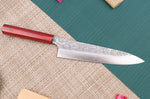 Couteau de chef japonais artisanal Kei Kobayashi SG2 Damas Heptagone 21cm
