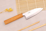 Couteau ko-deba 12cm artisanal japonais Tsunehisa AUS8 manche en chêne