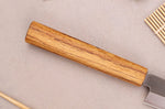 Couteau yanagiba 24cm artisanal japonais Tsunehisa AUS-8 manche en chêne