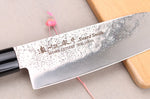 Couteau santoku 17cm japonais Satake Cutlery Nashiji manche en magnolia