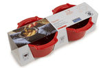 Duo ramequins Peugeot Appolia en céramique rouge diamètre 11cm