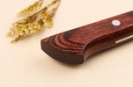Couteau santoku 17cm japonais Satake Cutlery Brown Pakkawood VG10 San Maï