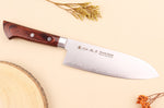 Couteau santoku 17cm japonais Satake Cutlery Brown Pakkawood VG10 San Maï