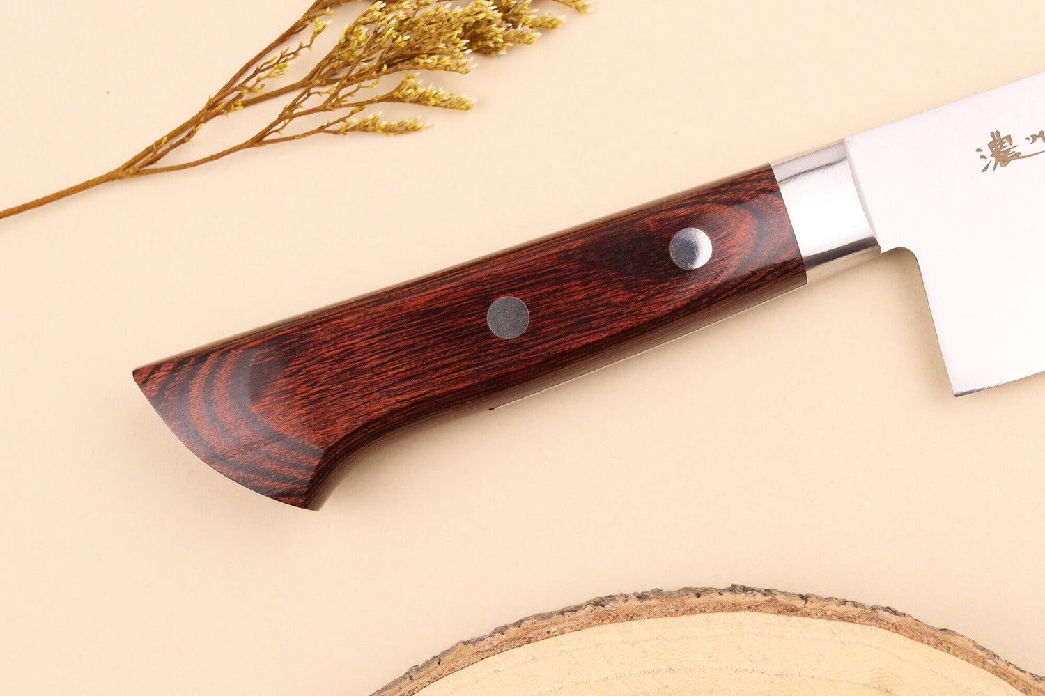 Couteau santoku 17cm japonais Satake Cutlery Brown Pakkawood VG10 San Maï