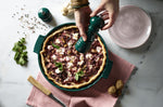 Plat à tarte Peugeot Appolia en céramique vert forêt diamètre 30cm
