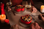 Plat four cœur Peugeot Appolia For You en céramique rouge diamètre 26cm