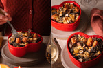 Plat four cœur Peugeot Appolia For You en céramique rouge diamètre 26cm