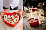 Plat four cœur Peugeot Appolia For You en céramique rouge diamètre 26cm