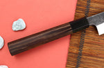 Couteau yanagiba 33cm japonais artisanal Hatsukokoro Shirasagi manche en wengé