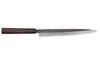 Couteau yanagiba 27cm japonais artisanal Hatsukokoro Shirasagi manche en wengé