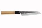 Couteau kiritsuke universel 13,5cm japonais artisanal Sakai Kikumori Kikuzuki Kuro
