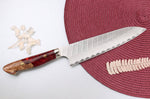 Couteau de chef 21cm japonais artisanal Nigara Hamono Migaki Tsuchime SG2 manche en acrylique