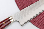 Couteau de chef 21cm japonais artisanal Nigara Hamono Migaki Tsuchime SG2 manche en acrylique