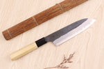 Couteau santoku 18cm japonais artisanal Sakai Kikumori Kikuzuki Kuro