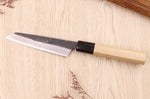 Couteau kiritsuke universel 13,5cm japonais artisanal Sakai Kikumori Kikuzuki Kuro