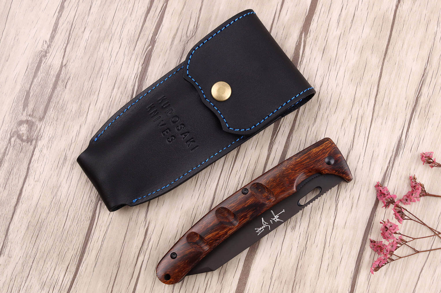 Couteau pliant japonais Yu Kurosaki Kurohyo SG2 manche en bois de fer 13,2cm