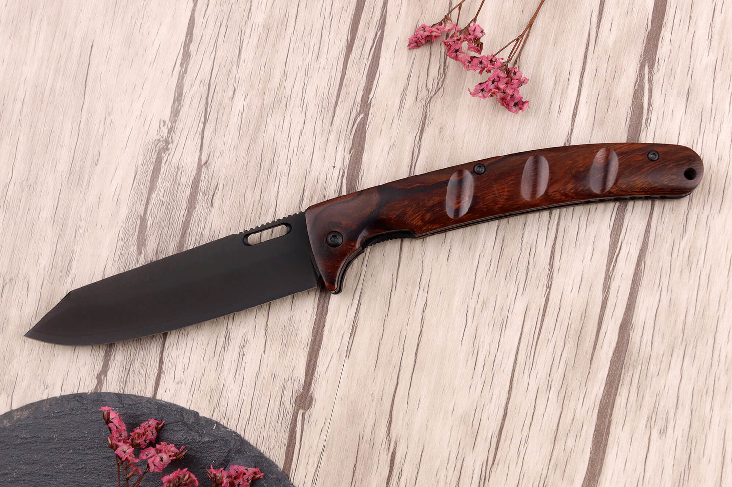 Couteau pliant japonais Yu Kurosaki Kurohyo SG2 manche en bois de fer 13,2cm