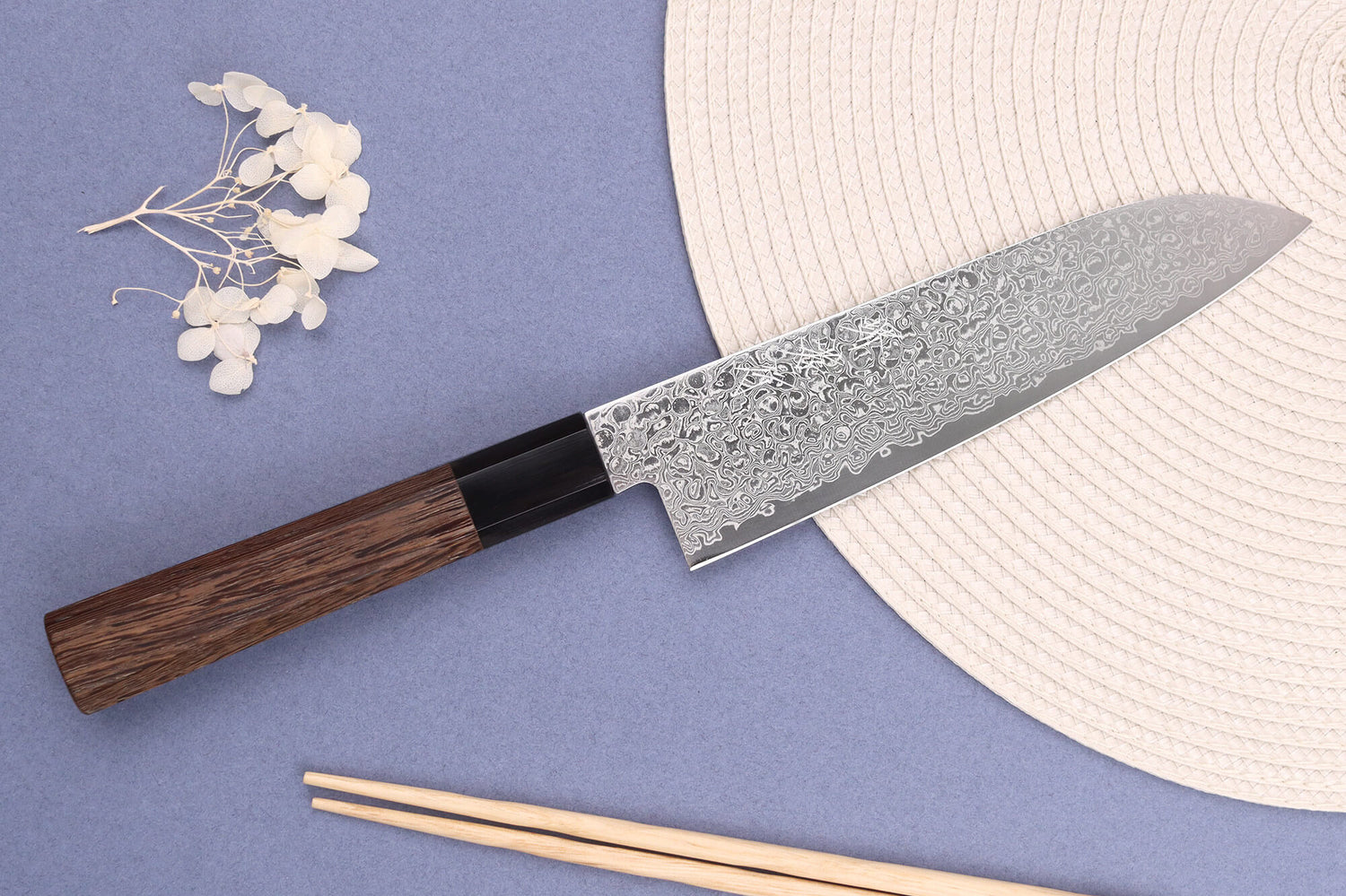 Couteau santoku 18cm japonais Sakai Takayuki Ginga damas