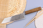 Couteau bunka japonais artisanal Wusaki Unagi AUS10 damas 17,5cm manche chêne